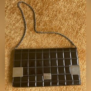 Authentic Chanel Clutch Black Patent Leather Removable Chain Series 6 MSRP $5000